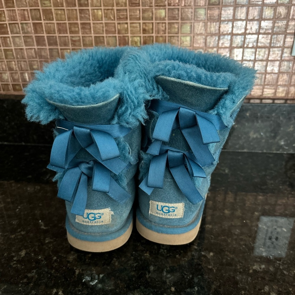UGG Kids Blue Boots with Bows